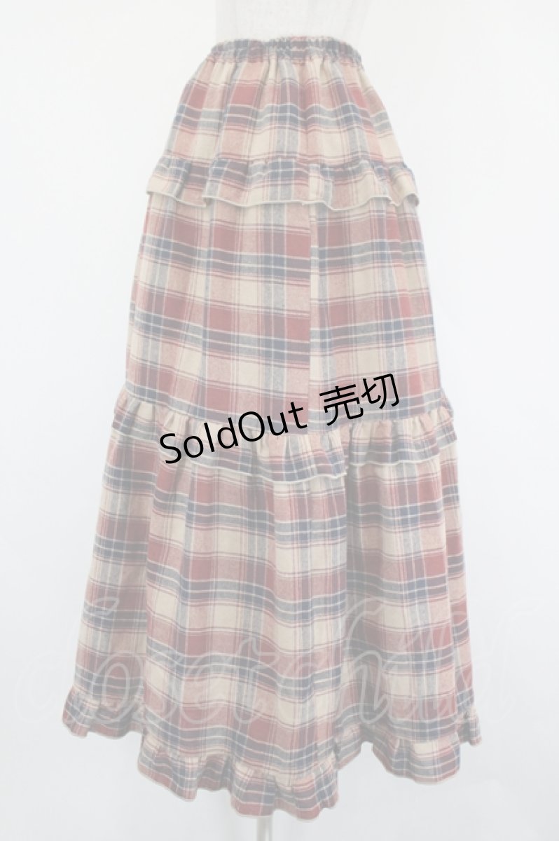 画像2: PINK HOUSE / 2025AUTUMN SET【チェックスカート単体】  ブラウンＸ赤 I-26-09-06-105-LO-SK-SA-ZI (2)
