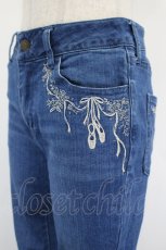 画像3: axes femme / トゥシューズ刺繍デニムパンツ M ブルー I-26-09-06-110-AX-PA-TE-ZI (3)