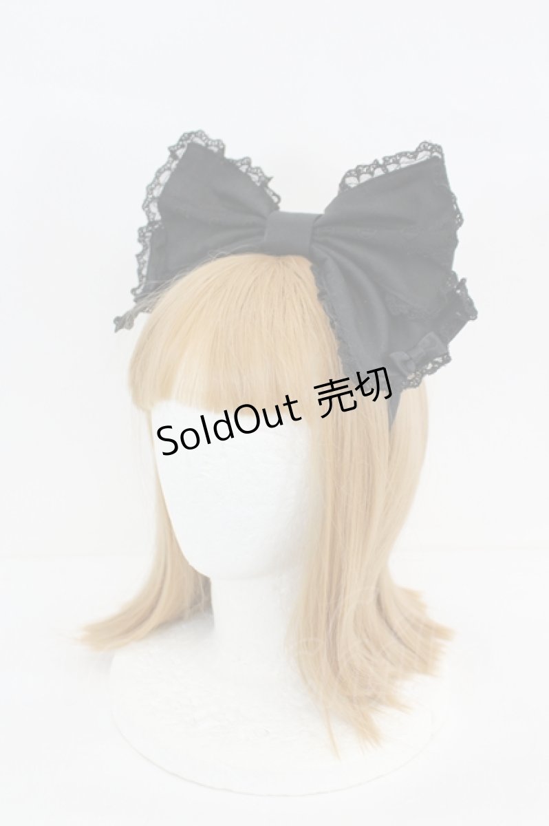 画像1: Angelic Pretty / ハートレースリボンカチューシャ  黒 I-26-09-06-119-AP-AC-SA-ZI (1)