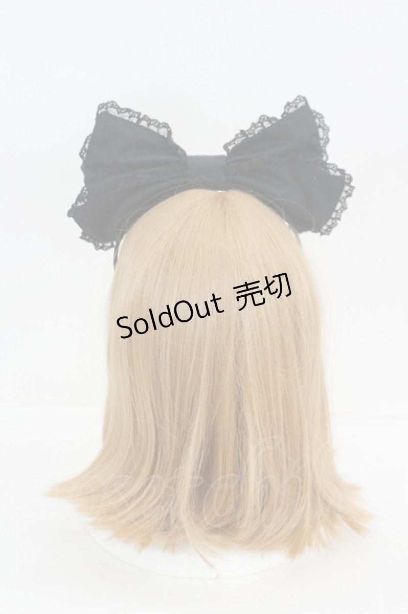 画像2: Angelic Pretty / ハートレースリボンカチューシャ  黒 I-26-09-06-119-AP-AC-SA-ZI (2)