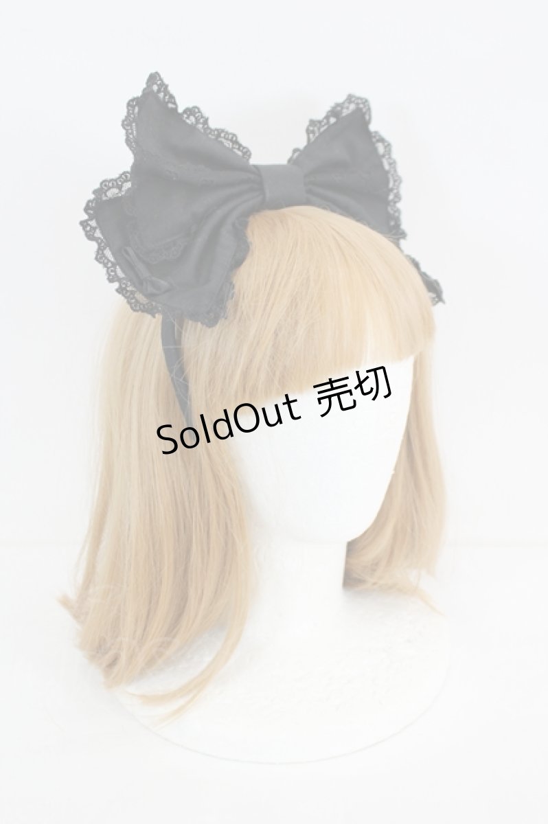 画像3: Angelic Pretty / ハートレースリボンカチューシャ  黒 I-26-09-06-119-AP-AC-SA-ZI (3)