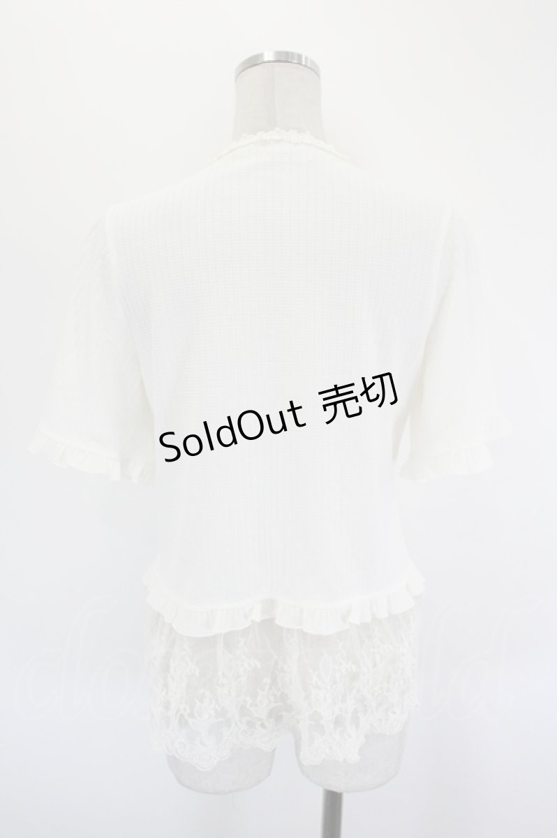 画像2: axes femme / すずらん刺繍裾レースボレロ M オフ I-26-09-06-013-AX-TO-TE-ZI (2)