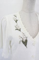 画像4: axes femme / すずらん刺繍裾レースボレロ M オフ I-26-09-06-013-AX-TO-TE-ZI (4)