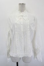 画像1: Vilia（海外ロリータブランド） / 袖レースアップフリルブラウス XL 白 I-26-09-08-005-LO-BL-TE-ZI (1)