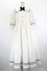 画像1: m petit by misako / リボン付セーラーワンピース L アイボリー I-26-09-08-057-LO-OP-TE-ZI (1)