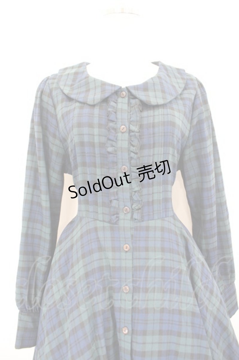 画像2: Favorite / グリーンチェックの全円シャツワンピース L グリーン I-26-09-08-061-LO-OP-TE-ZI (2)