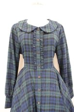 画像2: Favorite / グリーンチェックの全円シャツワンピース L グリーン I-26-09-08-061-LO-OP-TE-ZI (2)