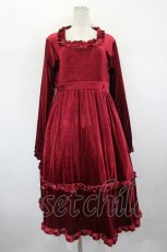 画像1: virally / ベロアワンピース M アカ I-26-09-08-062-LO-OP-TE-ZI (1)