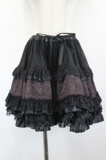 画像1: FRILL / レースパニエスカート  黒 I-26-09-08-081-HN-SK-TE-ZI (1)