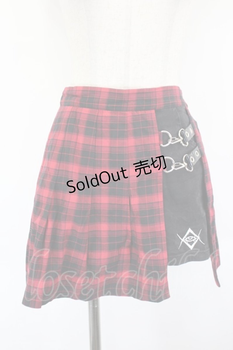 画像1: REFLEM / チェックベルトショートパンツ  赤チェックＸ黒 I-26-09-08-084-PU-PA-SA-ZI (1)
