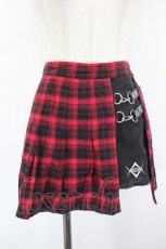 画像1: REFLEM / チェックベルトショートパンツ  赤チェックＸ黒 I-26-09-08-084-PU-PA-SA-ZI (1)