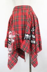 画像3: MAD / タータンチェックチェーン変形スカート  赤チェックＸ黒 I-26-09-08-085-PU-SK-SA-ZI (3)