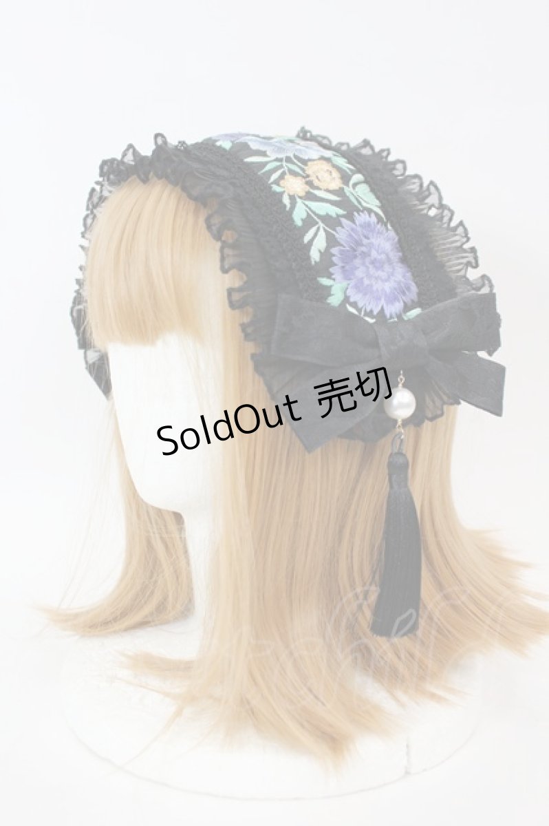 画像1: Luxmira / 美しい刺繍のヘッドドレス”Belle Epoque”  黒 I-26-09-08-112-LO-AC-TE-ZI (1)
