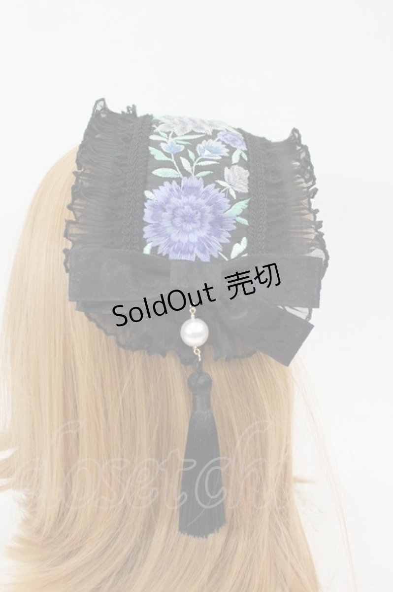 画像3: Luxmira / 美しい刺繍のヘッドドレス”Belle Epoque”  黒 I-26-09-08-112-LO-AC-TE-ZI (3)