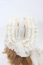 画像3: Luxmira / ハーフボンネット風ヘッドドレス”Mimi”  アイボリー I-26-09-08-114-LO-AC-TE-ZI (3)