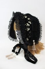 画像2: LOLITAその他 / タッセル付きベロアリボンヘッドドレス  黒 I-26-09-08-115-LO-ZA-TE-ZI (2)