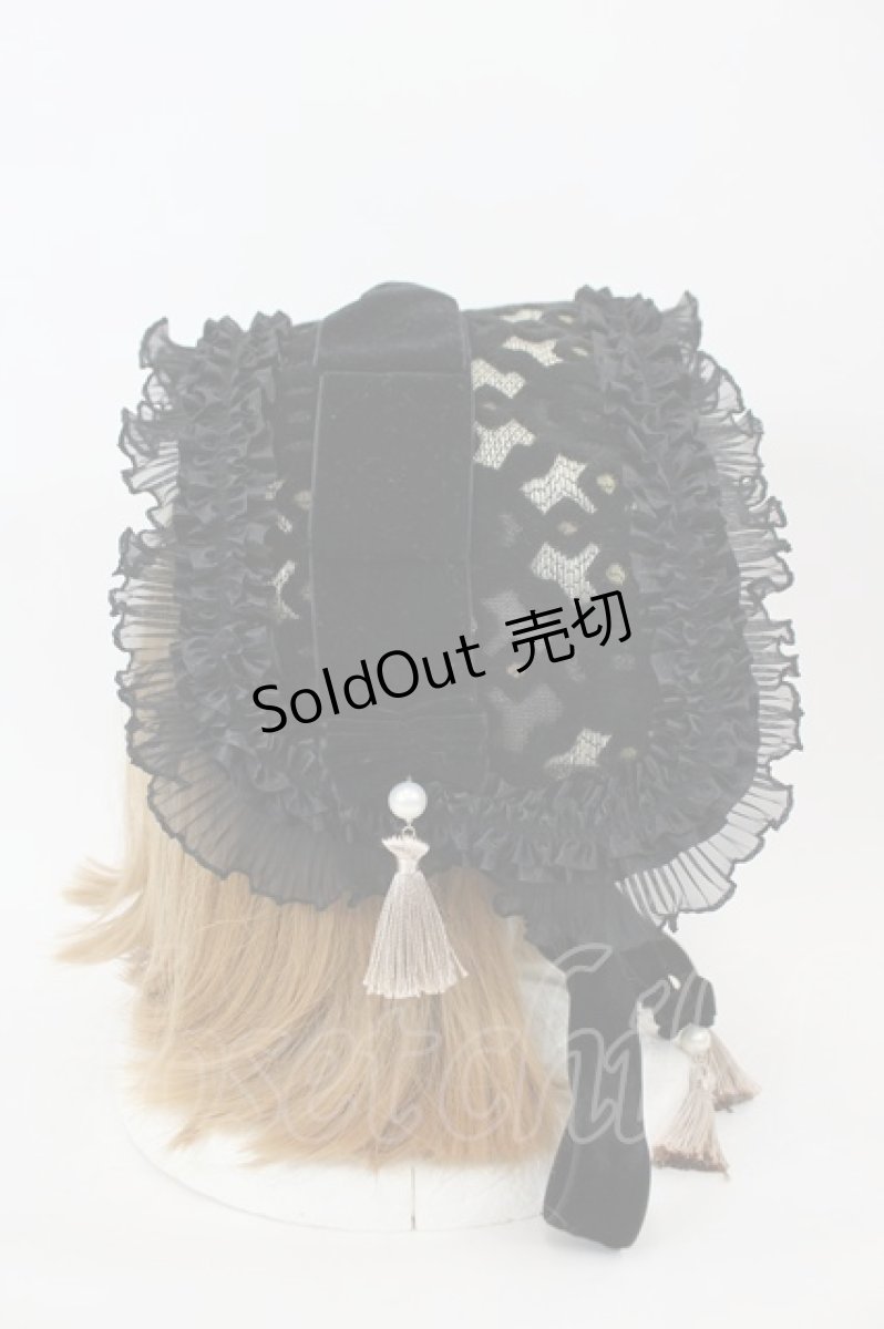画像4: LOLITAその他 / タッセル付きベロアリボンヘッドドレス  黒 I-26-09-08-115-LO-ZA-TE-ZI (4)