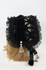 画像4: LOLITAその他 / タッセル付きベロアリボンヘッドドレス  黒 I-26-09-08-115-LO-ZA-TE-ZI (4)