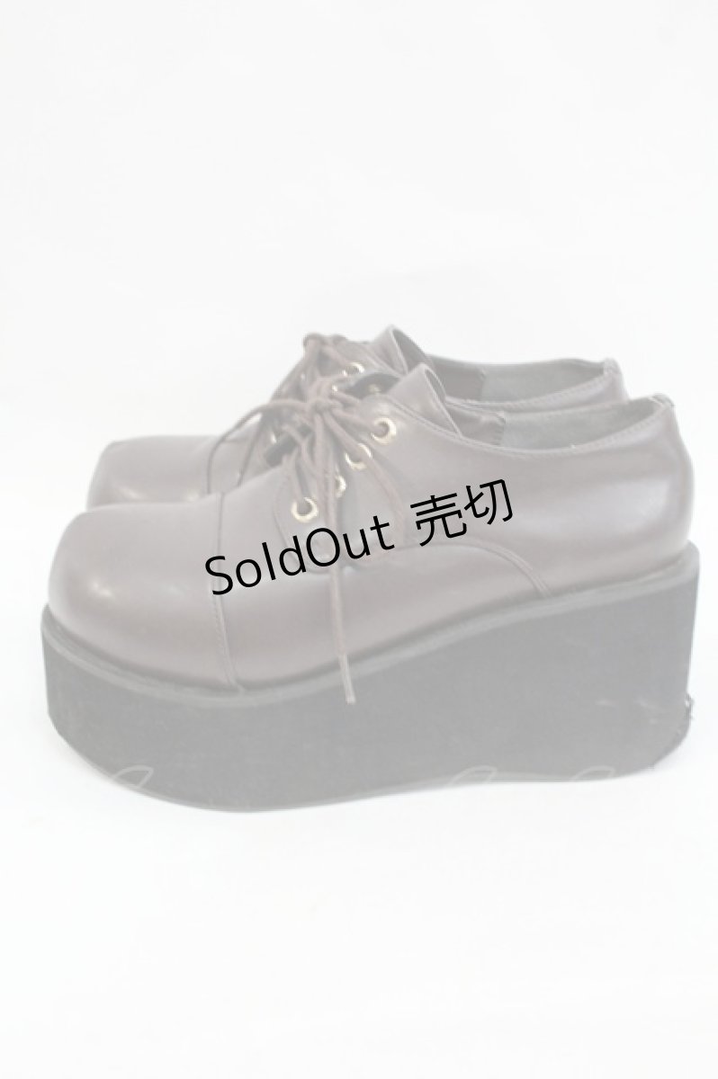 画像2: DearMyLove / 8cm厚底レースアップおでこパンプス 24.5 チョコブラウン I-26-09-08-131-GO-SH-TE-ZI (2)