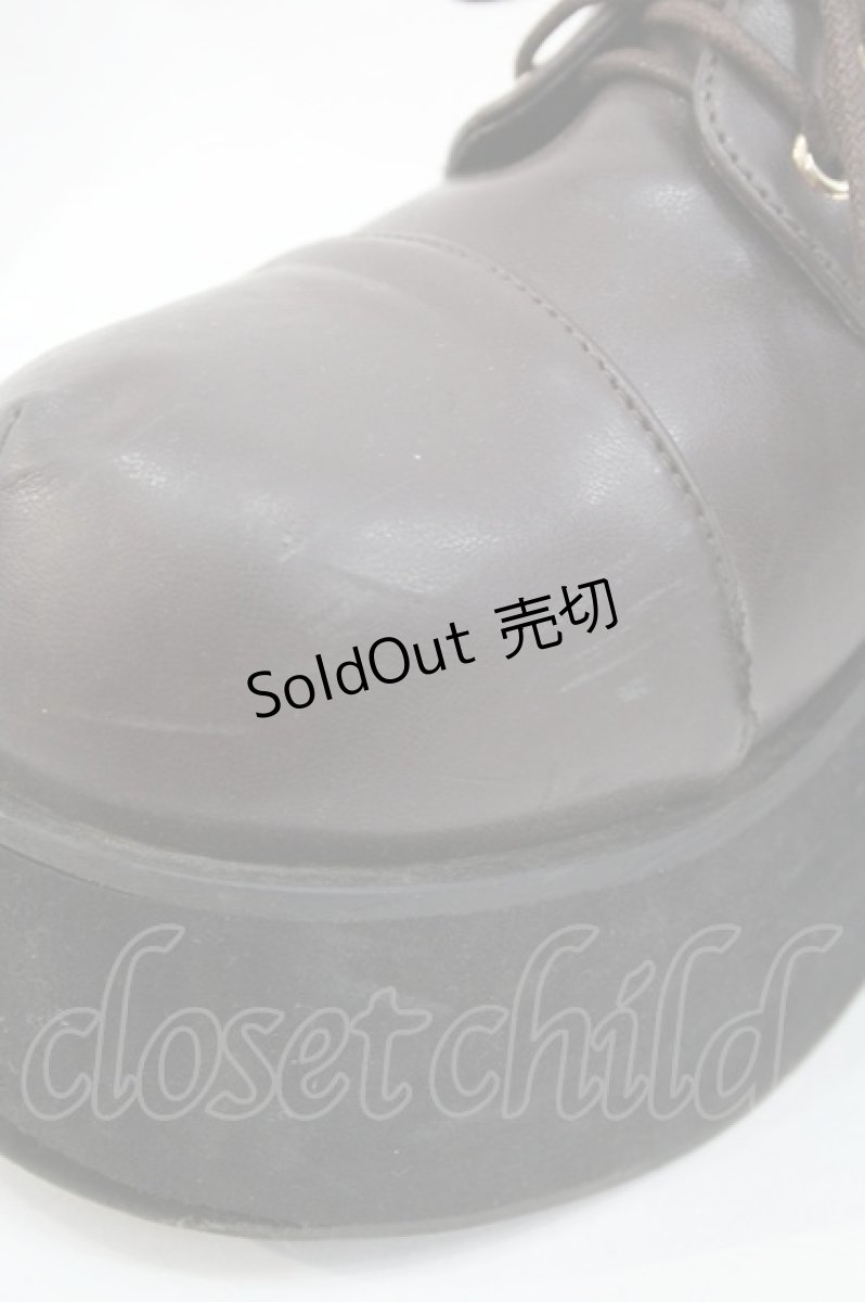 画像4: DearMyLove / 8cm厚底レースアップおでこパンプス 24.5 チョコブラウン I-26-09-08-131-GO-SH-TE-ZI (4)