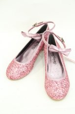 画像1: Shirley Temple / グリッターシューズ 23cm ピンク I-26-09-08-137-ET-SH-SA-ZI (1)