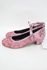 画像2: Shirley Temple / グリッターシューズ 23cm ピンク I-26-09-08-137-ET-SH-SA-ZI (2)