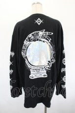 画像2: REFLEM / 水晶風プリント長袖カットソー  黒Ｘ白 I-26-09-08-018-PU-TO-SA-ZI (2)