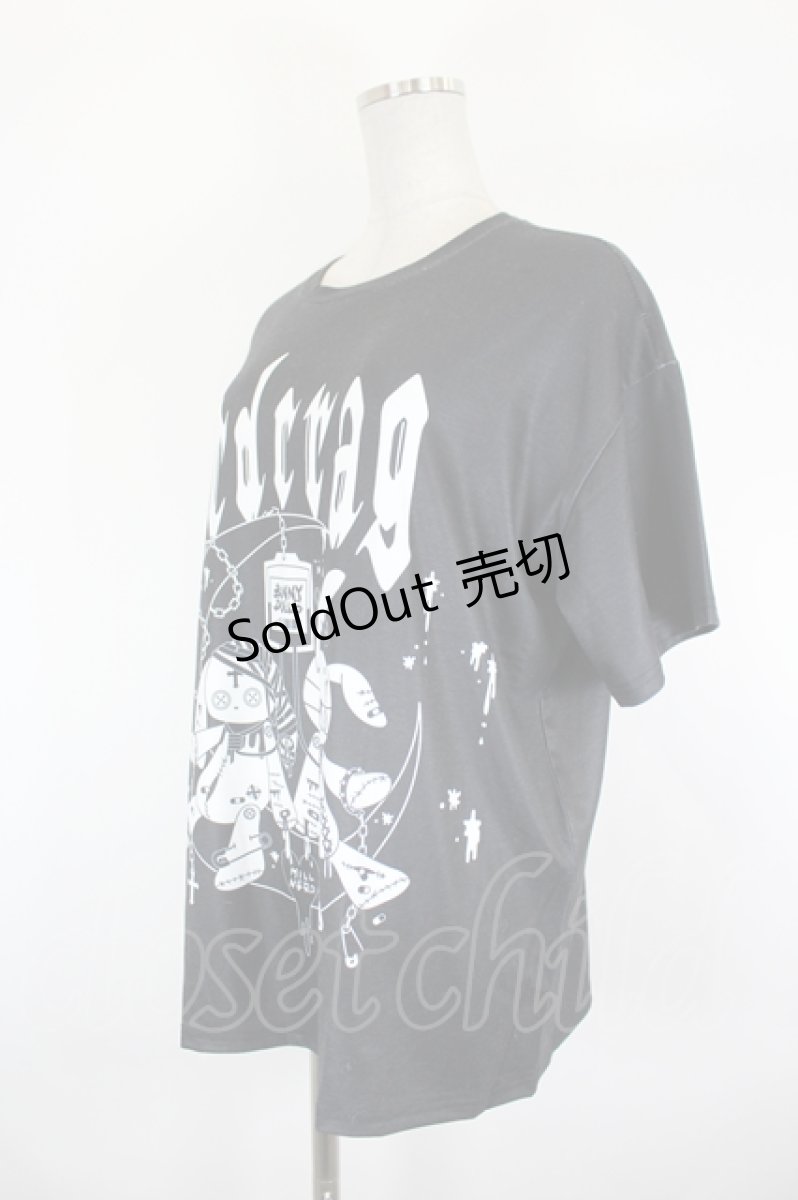 画像2: ACDC RAG / ムーンバニードールズTシャツ  黒Ｘ白 I-26-09-11-037-PU-TO-SA-ZI (2)