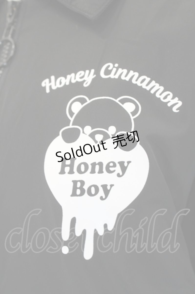 画像4: Honey Cinnamon / 胸元プリントブルゾン  黒Ｘ白 I-26-09-11-065-LO-JA-SA-ZI (4)