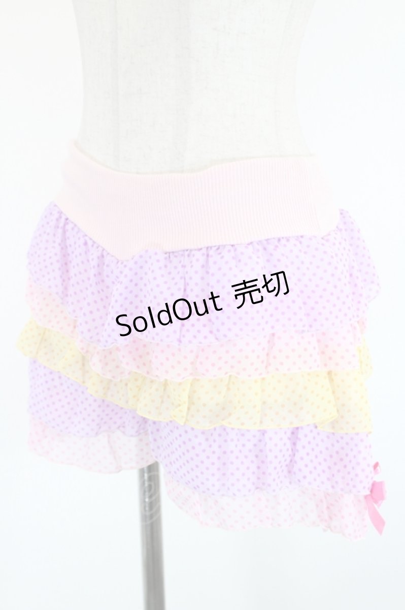 画像3: 6％DOKIDOKI / 段々シフォンドットドロワーズ  ピンクＸパープルＸイエロー I-26-09-11-102-LO-PA-SA-ZI (3)