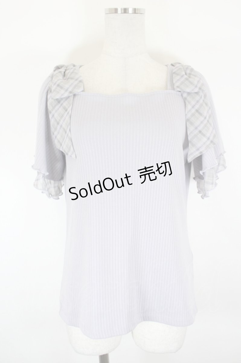 画像1: axes femme / ビッグリボンプルオーバー  ラベンダーＸチェック I-26-09-11-014-AX-TO-SA-ZI (1)