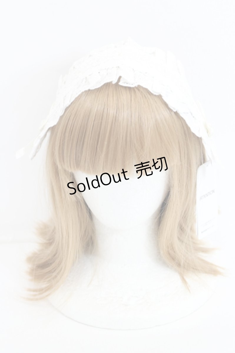 画像2: axes femme / コットンレースヘッドドレス  白 I-26-09-11-131-AX-AC-SA-ZI (2)
