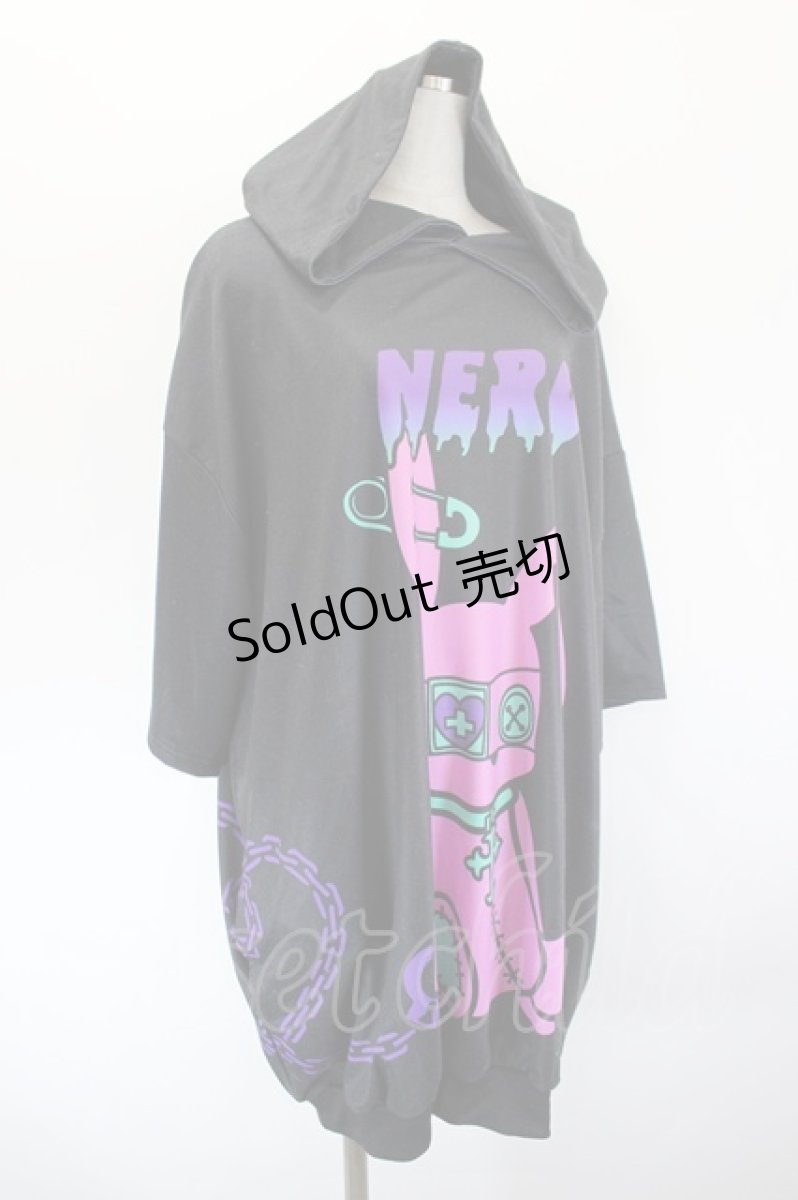画像3: ACDC RAG / Neroパーカー  黒Ｘ濃ピンク I-26-09-15-027-PU-BL-SA-ZI (3)