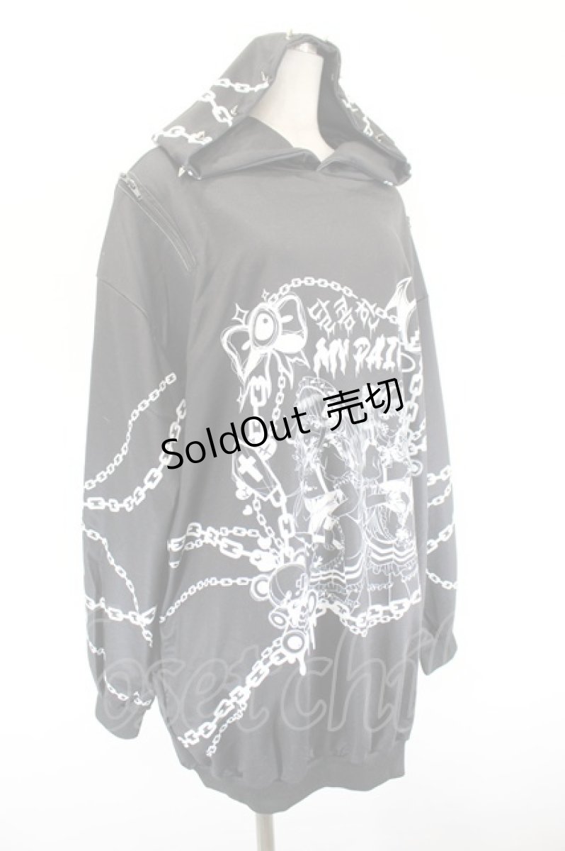 画像3: ACDC RAG / SUNCITYDOLLコラボ　Sweet MY PAIN パーカー  黒Ｘ白 I-26-09-15-034-PU-TO-SA-ZI (3)
