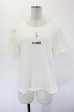 画像1: PINK HOUSE / 雛菊刺繍半袖カットソー  アイボリー I-26-09-15-044-LO-TO-SA-ZI (1)