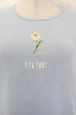 画像4: PINK HOUSE / 雛菊刺繍半袖カットソー  サックス I-26-09-15-045-LO-TO-SA-ZI (4)