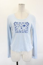 画像1: MAM MAXICIMAM / チェリープードルプリント長袖カットソー  サックス I-26-09-15-005-LO-TS-TE-ZI (1)