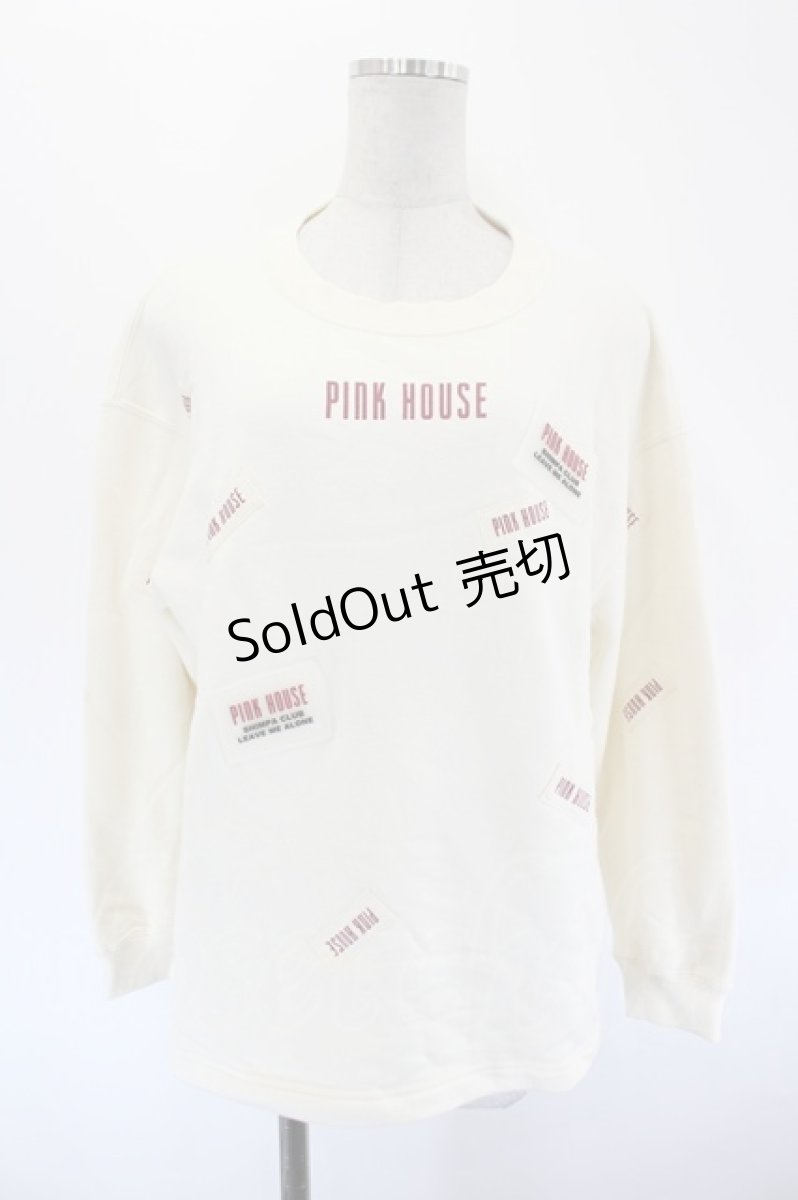画像1: PINK HOUSE / ロゴワッペンスウェット  アイボリー I-26-09-15-047-LO-TO-SA-ZI (1)