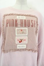 画像4: PINK HOUSE / アンティークギンガムゼッケン付きトレーナー  ピンク I-26-09-15-048-LO-TO-SA-ZI (4)
