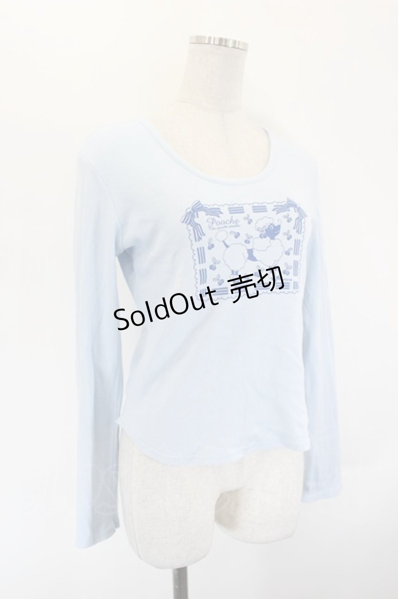画像3: MAM MAXICIMAM / チェリープードルプリント長袖カットソー  サックス I-26-09-15-005-LO-TS-TE-ZI (3)
