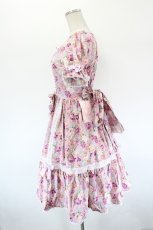 画像2: metamorphose / はしごレースリボン花柄半袖ワンピース 1 ラベンダー系 I-26-09-15-066-ME-OP-TE-ZI (2)