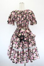 画像3: metamorphose / はしごレースリボン花柄半袖ワンピース 1 黒 I-26-09-15-068-ME-OP-TE-ZI (3)