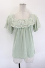 画像1: axes femme / シフォン切り替えトップス M ミント I-26-09-15-008-AX-TO-TE-ZI (1)
