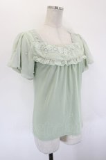 画像3: axes femme / シフォン切り替えトップス M ミント I-26-09-15-008-AX-TO-TE-ZI (3)