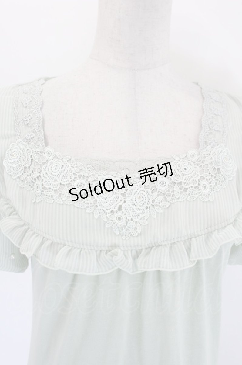 画像4: axes femme / シフォン切り替えトップス M ミント I-26-09-15-008-AX-TO-TE-ZI (4)