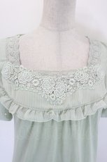 画像4: axes femme / シフォン切り替えトップス M ミント I-26-09-15-008-AX-TO-TE-ZI (4)