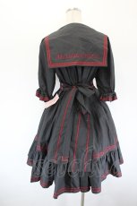 画像3: metamorphose / 刺繍入りセーラーワンピース 1 黒×えんじ I-26-09-15-074-ME-OP-TE-ZI (3)