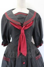 画像5: metamorphose / 刺繍入りセーラーワンピース 1 黒×えんじ I-26-09-15-074-ME-OP-TE-ZI (5)