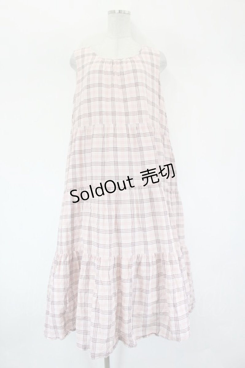 画像1: PINK HOUSE / ノースリーブティアードワンピース  ピンク I-26-09-15-078-LO-OP-TE-ZI (1)
