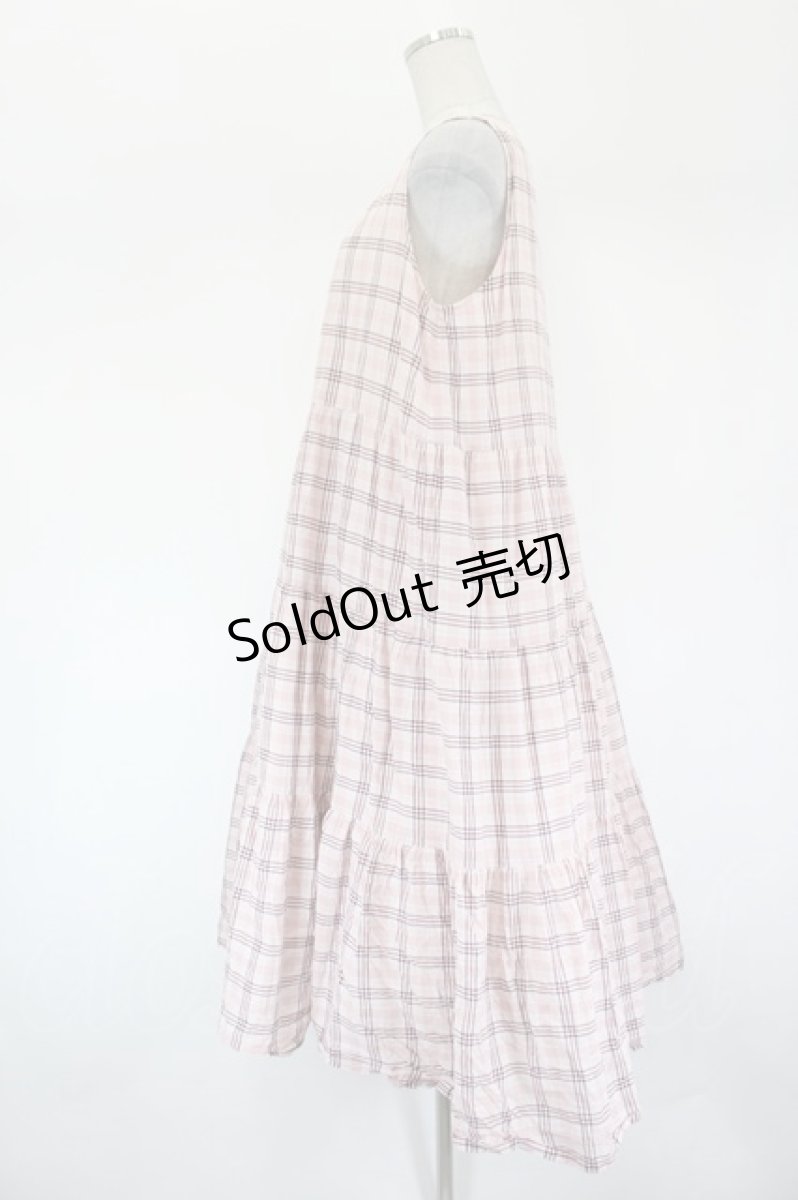 画像2: PINK HOUSE / ノースリーブティアードワンピース  ピンク I-26-09-15-078-LO-OP-TE-ZI (2)